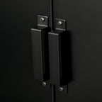 Industrial Style 2-Door Metal Storage Cabinet for Home and Garage, 75x33x110 cm, Black