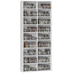 HOMCOM CD and DVD Shelves 18 Compartments Max. Capacity 640 CDs/360 DVDs 430 Blu-rays 78.5 x 24 x 175 cm White