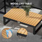 Outsunny garden living room with outdoor sofa, 2 armchairs and aluminum table, gray - Borgè