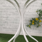 3-Piece Garden Set with 2 Folding Chairs and 1 Mosaic Table, White