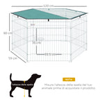 Folding Wire Playpen for Dogs and Puppies Ø120x60 cm with Waterproof Polyester Cover
