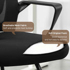 HOMCOM Ergonomic Office Chair with Armrests for Waiting Room, Black