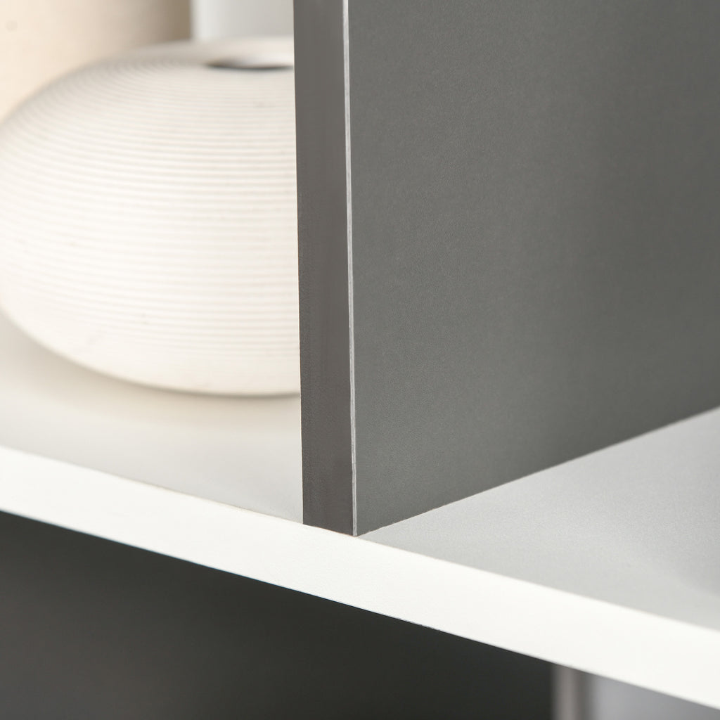 8-Tier Bookcase for Living Room and Bedroom, Wooden, 100x24x124 cm, Charcoal Grey