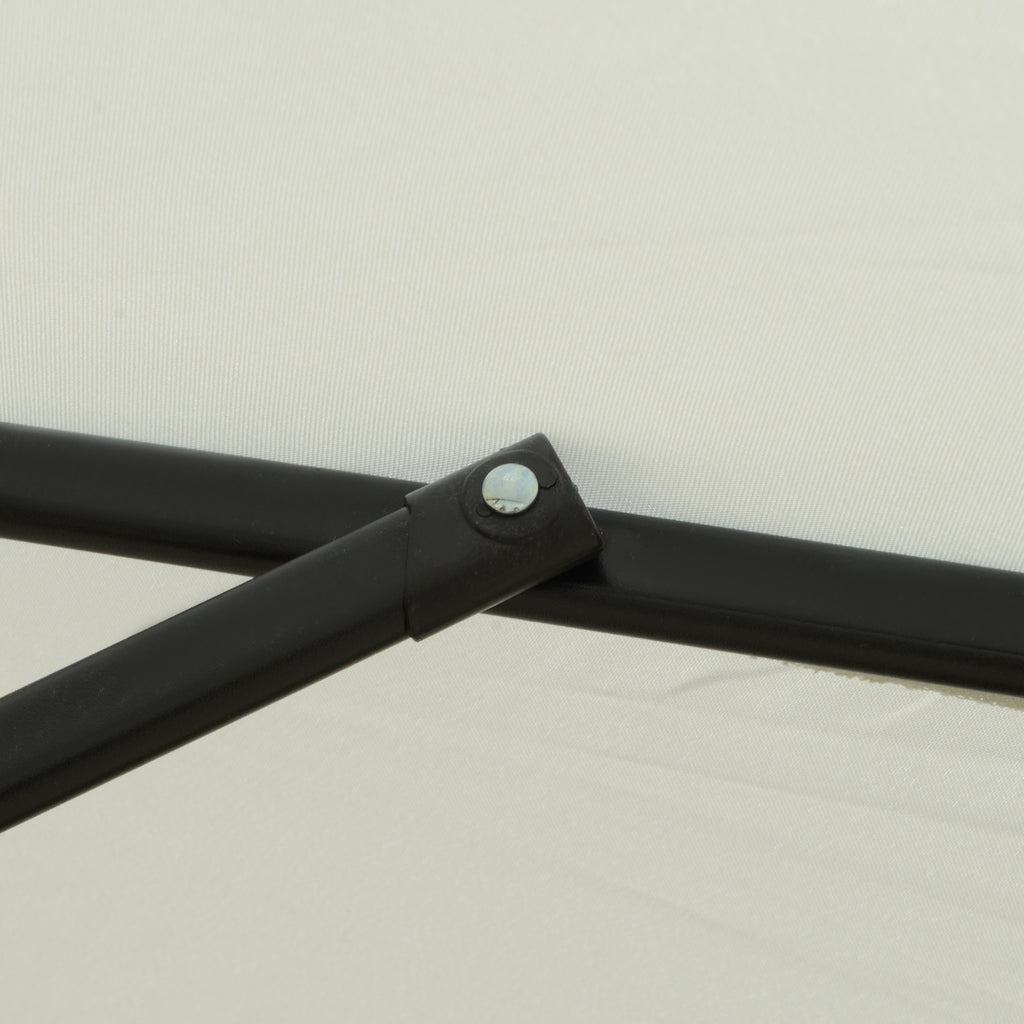 Tiltable Round Umbrella with Crank, in Aluminium, Metal and Polyester, Ø266x248.5 cm, Cream White