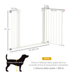 Dog Gate for Small and Medium Dogs with Double Lock and Automatic Closure, 76-103x4.2x77 cm, White