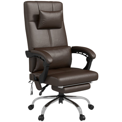 Vivact of office chair massacre with adjustable height with footrests and remote control, 66x67x115-123 cm, brown - Borgè