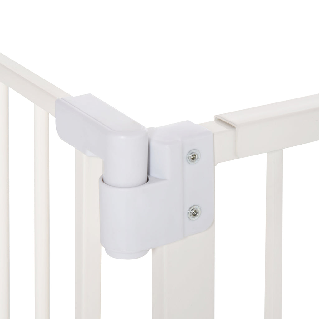 Push-On, Self-Closing Extendable Dog Gate, 30" Tall, White