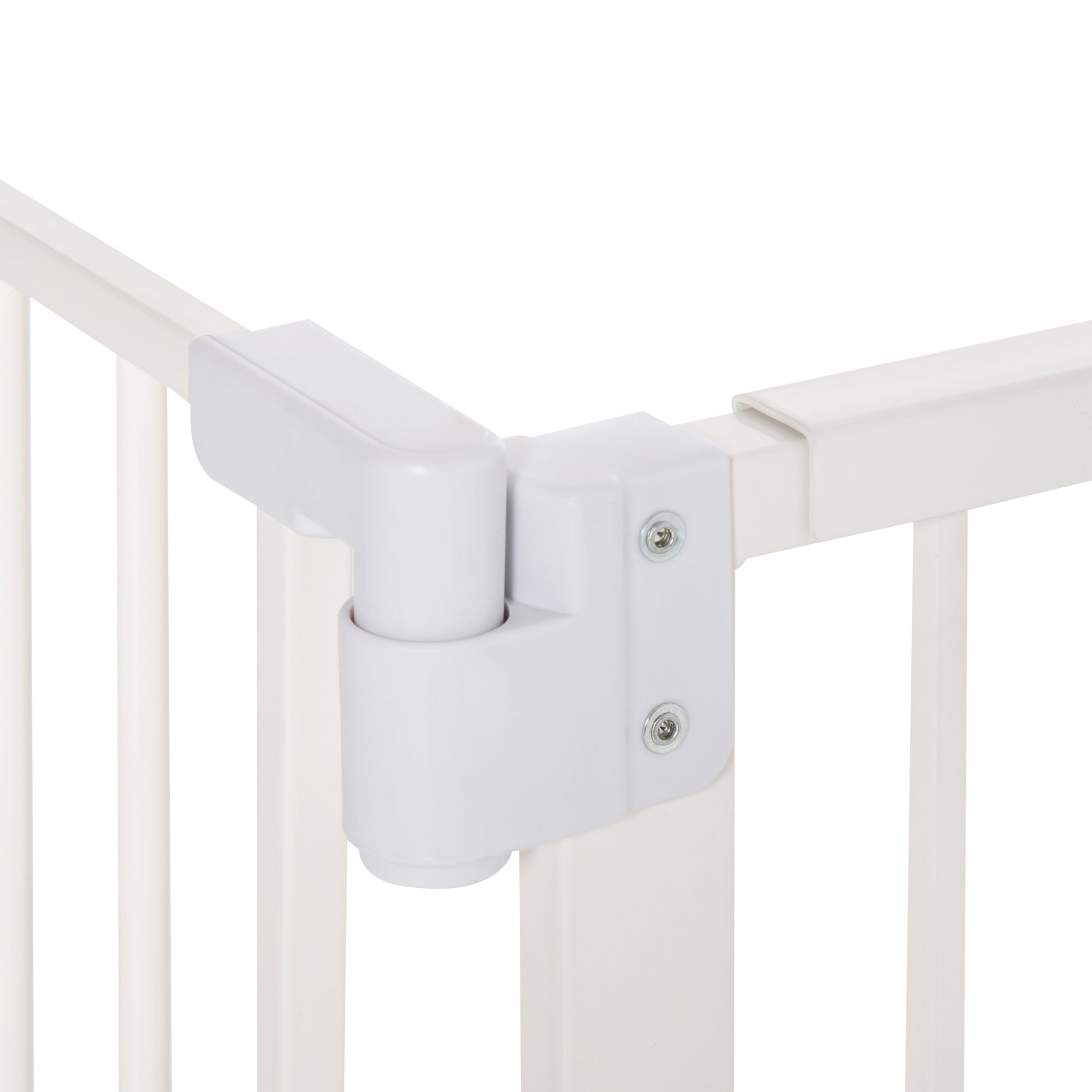 Push-On, Self-Closing Extendable Dog Gate, 30" Tall, White