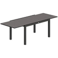 Extendable Garden Table for 8-10 People with Tempered Glass Top, Aluminum, 140/240x90 cm, Black