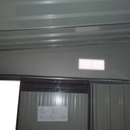 Garden Storage Shed with Sliding Door, Steel, 345x280.5x169-201cm, Black - Borge' Group Limited