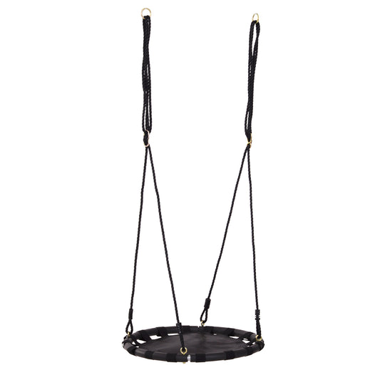 HOMCOM Garden Swing with Breathable Net for Children Φ60x3.5cm Black