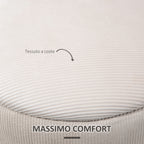 Set of 2 Round Corduroy Storage Ottomans, White