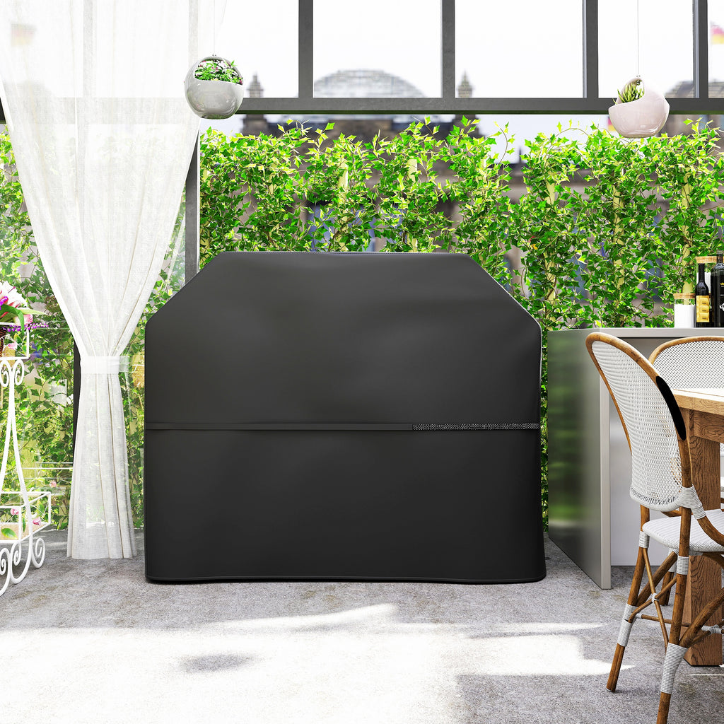 600D Oxford Fabric Waterproof UPF30+ and Windproof Barbecue Cover, 147x61x122 cm, Black