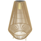 Outsunny Waterproof Solar Lamp with Automatic Switching, in Rattan and Steel, 35x35x55 cm, Yellow