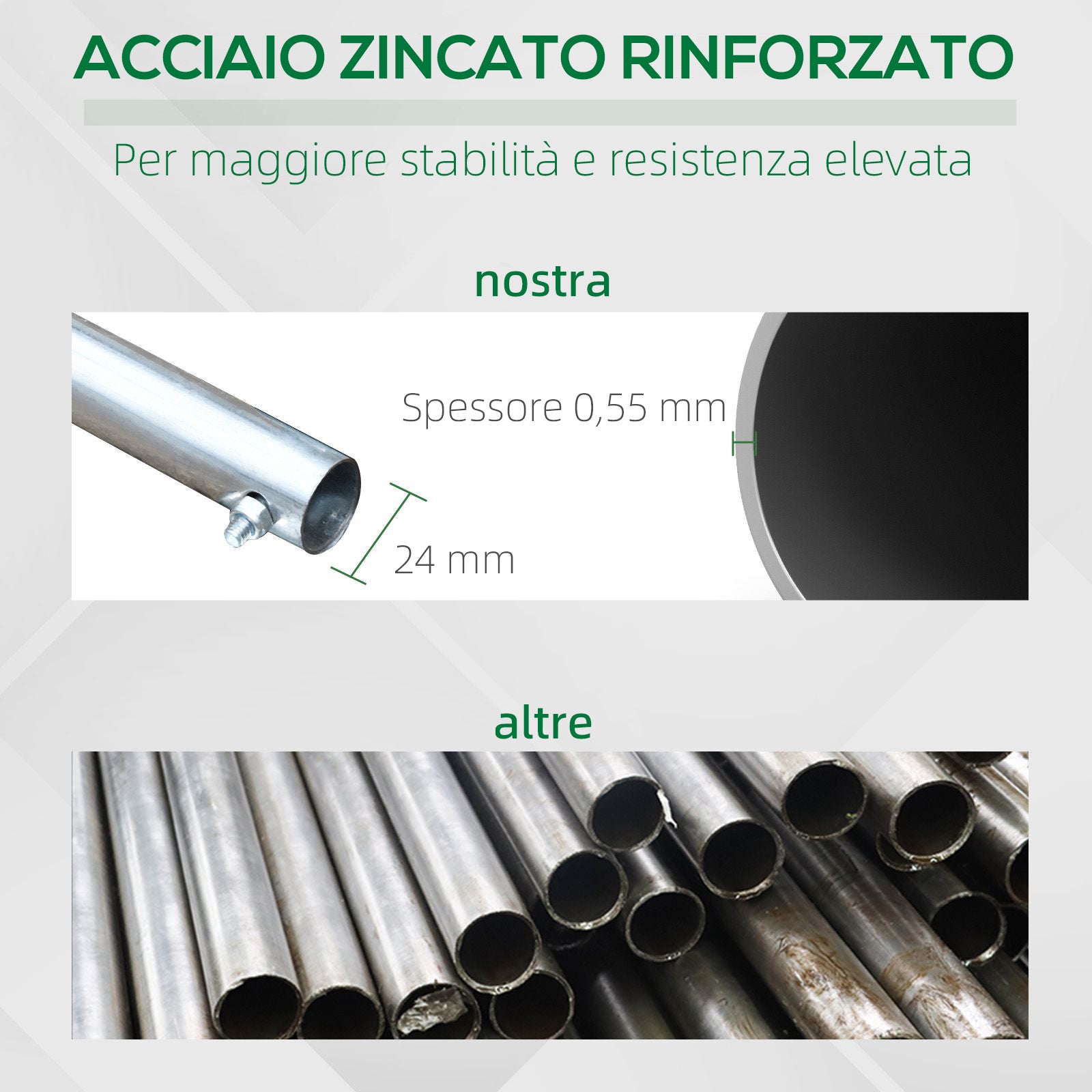 Tunnel Greenhouse with Door and 8 Windows, Garden Greenhouse in PE and Galvanized Metal, for Growing Plants, 600x300x200cm