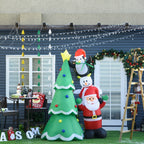 Giant Inflatable Christmas Tree 243cm with LED Lights and Santa Claus, Waterproof Outdoor Christmas Decoration - Borgè