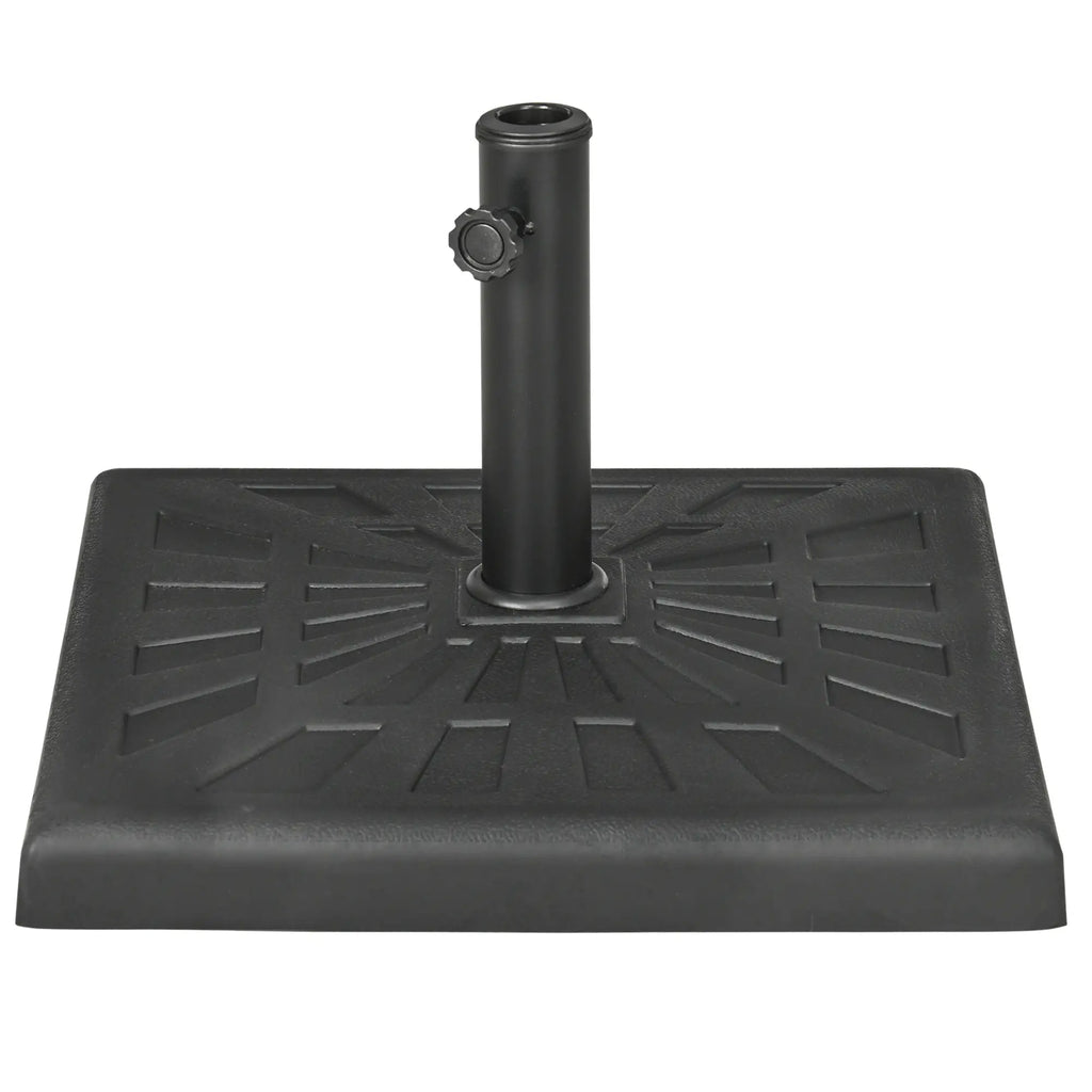 19kg 51x51x32cm Resin and Steel Umbrella Base for Ø32mm, Ø38mm and Ø48mm Poles, Black - Borge' Group Limited