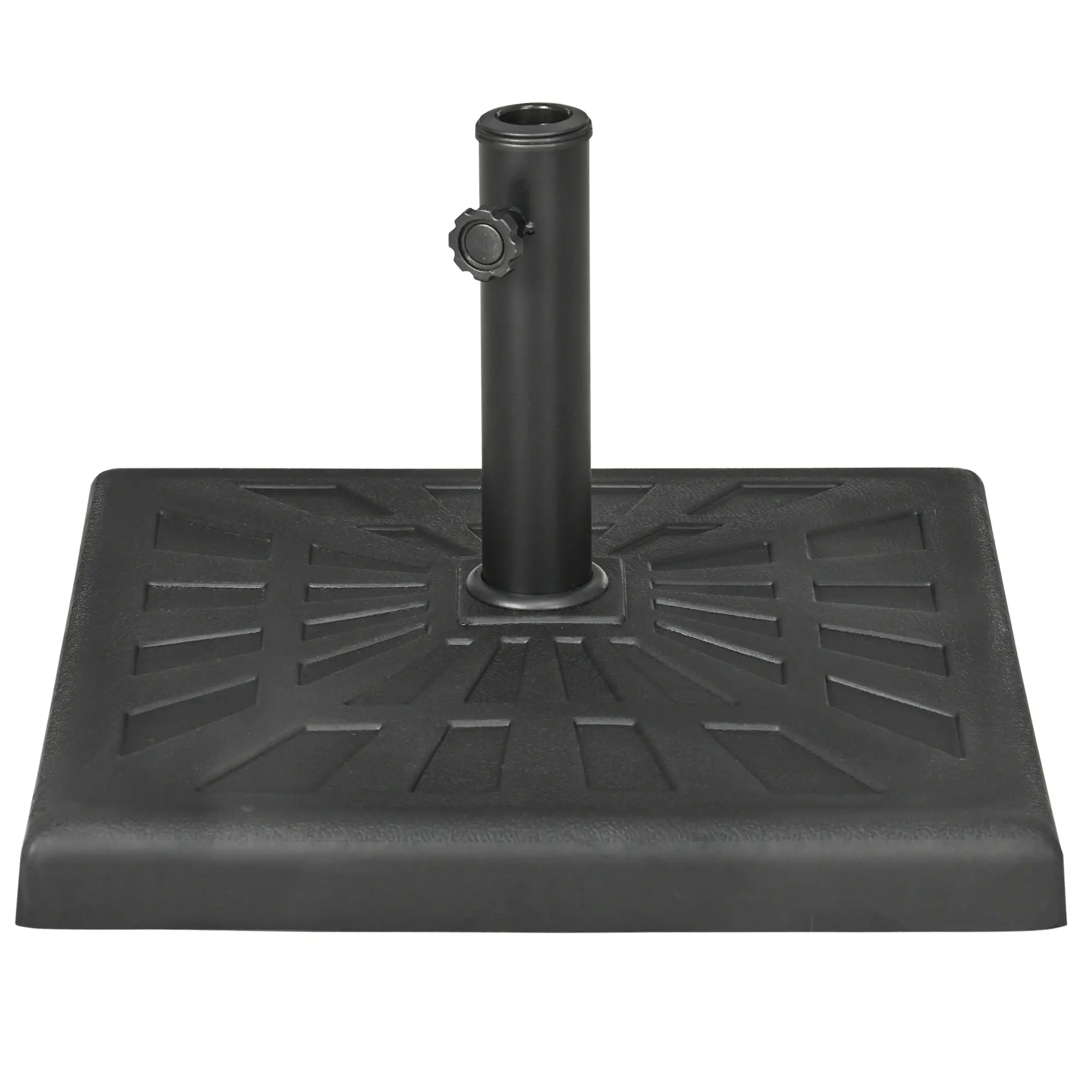 19kg 51x51x32cm Resin and Steel Umbrella Base for Ø32mm, Ø38mm and Ø48mm Poles, Black - Borge' Group Limited