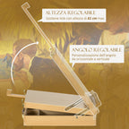 Space-Saving Beech Wood Painting Easel with Adjustable Height and Angle, 93x84x183 cm