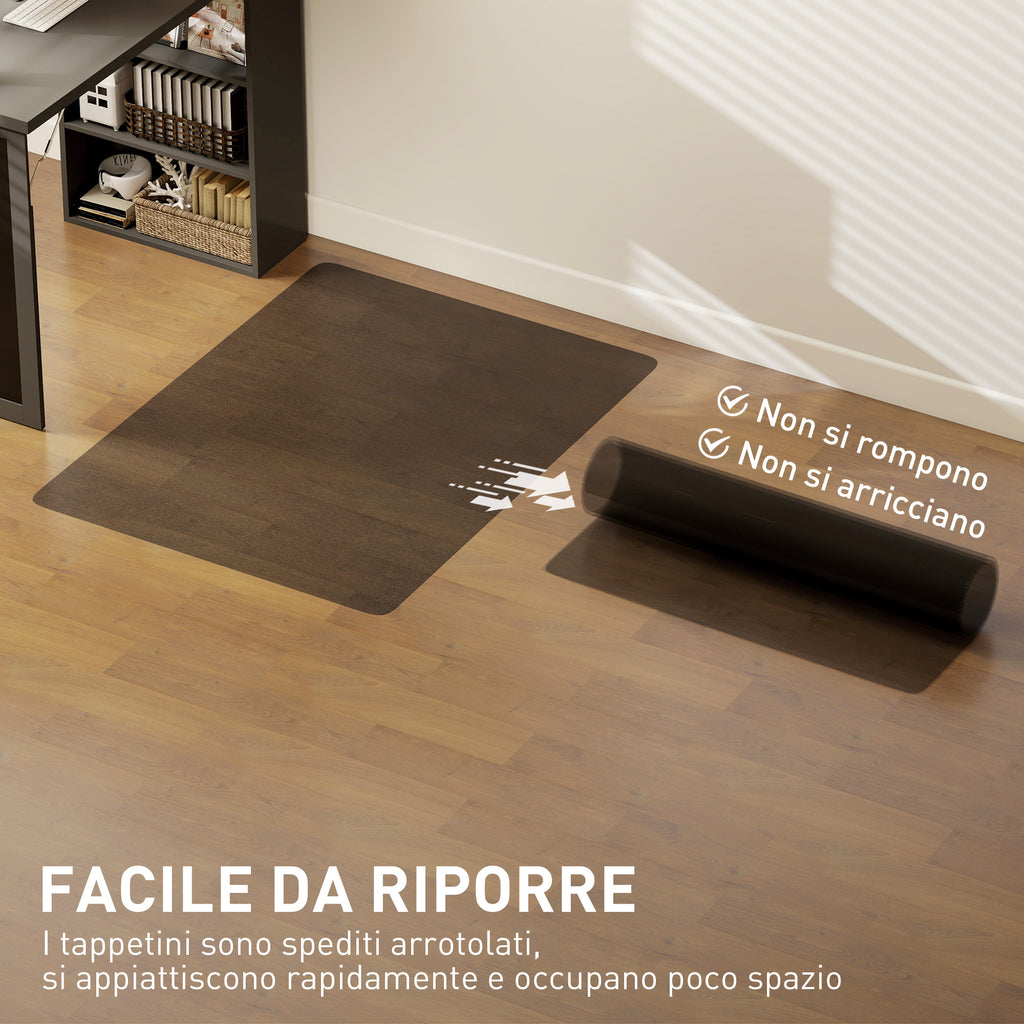 120x90cm Transparent Black Plastic Floor Protector for Office Chairs