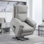 135° Reclining Lift Chair with 8 Massage Points and Footrest, 89x99x103 cm, Light Grey