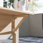 Raised Planter with Side Table and Lower Tool Shelf, in Fir Wood, 207x59x78 cm