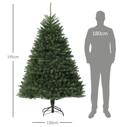 CHRISTMAS TREE - 195cm Artificial Christmas Tree with 1838 Branches with Steel Base for Indoor, Green