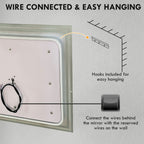 Kleankin Bathroom mirror with LED light 3 levels rectangular, anti -explaiming and touch switch, 90x70cm - Borgè