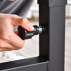 Adjustable Gym Bench with Barbell Rack, Steel and PU, 210x110x103-123 cm, Black