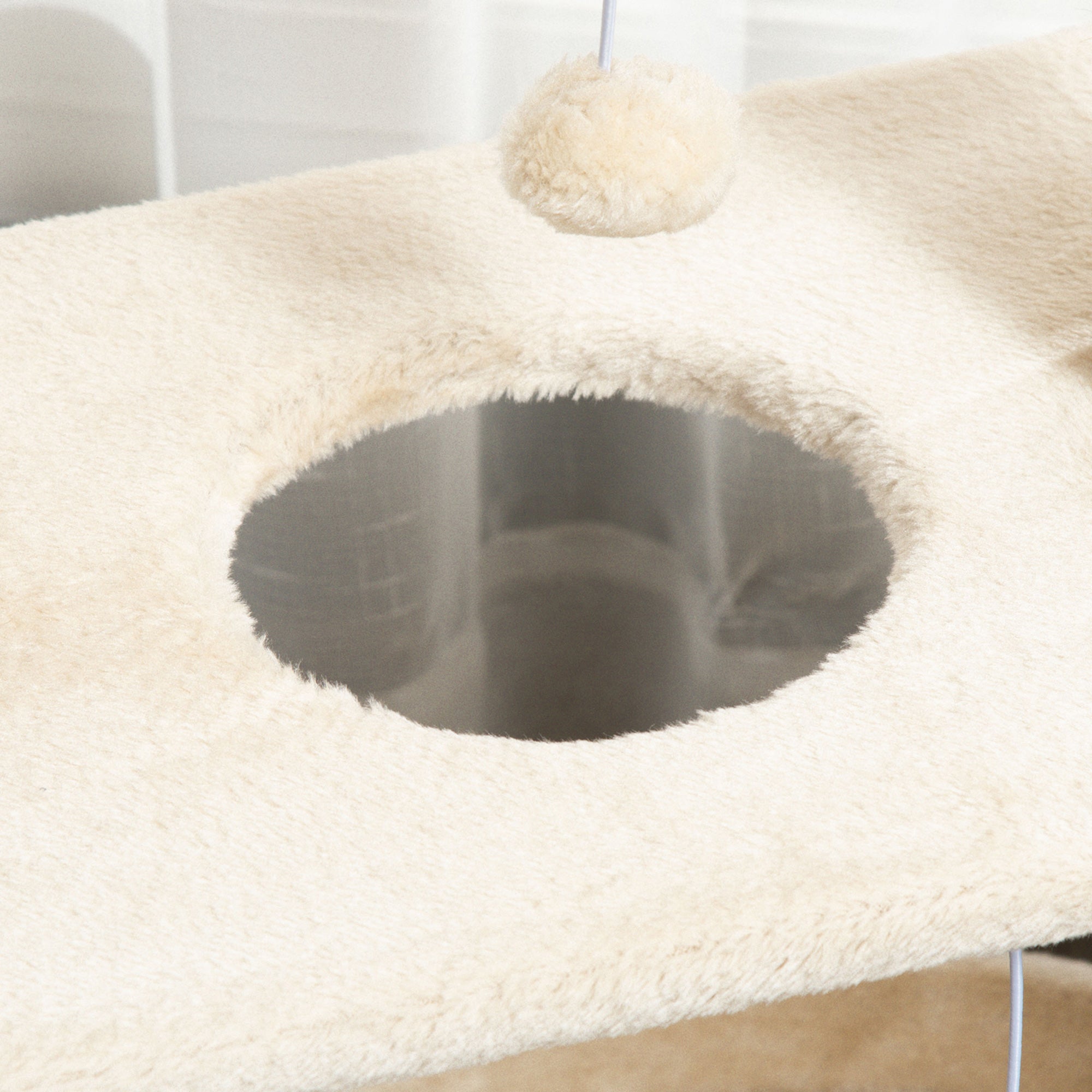 Cat Tree with Cat Bed, Kennel and Mat, Made of Wood, Plush and Sisal, 60x30x76 cm, Light Brown