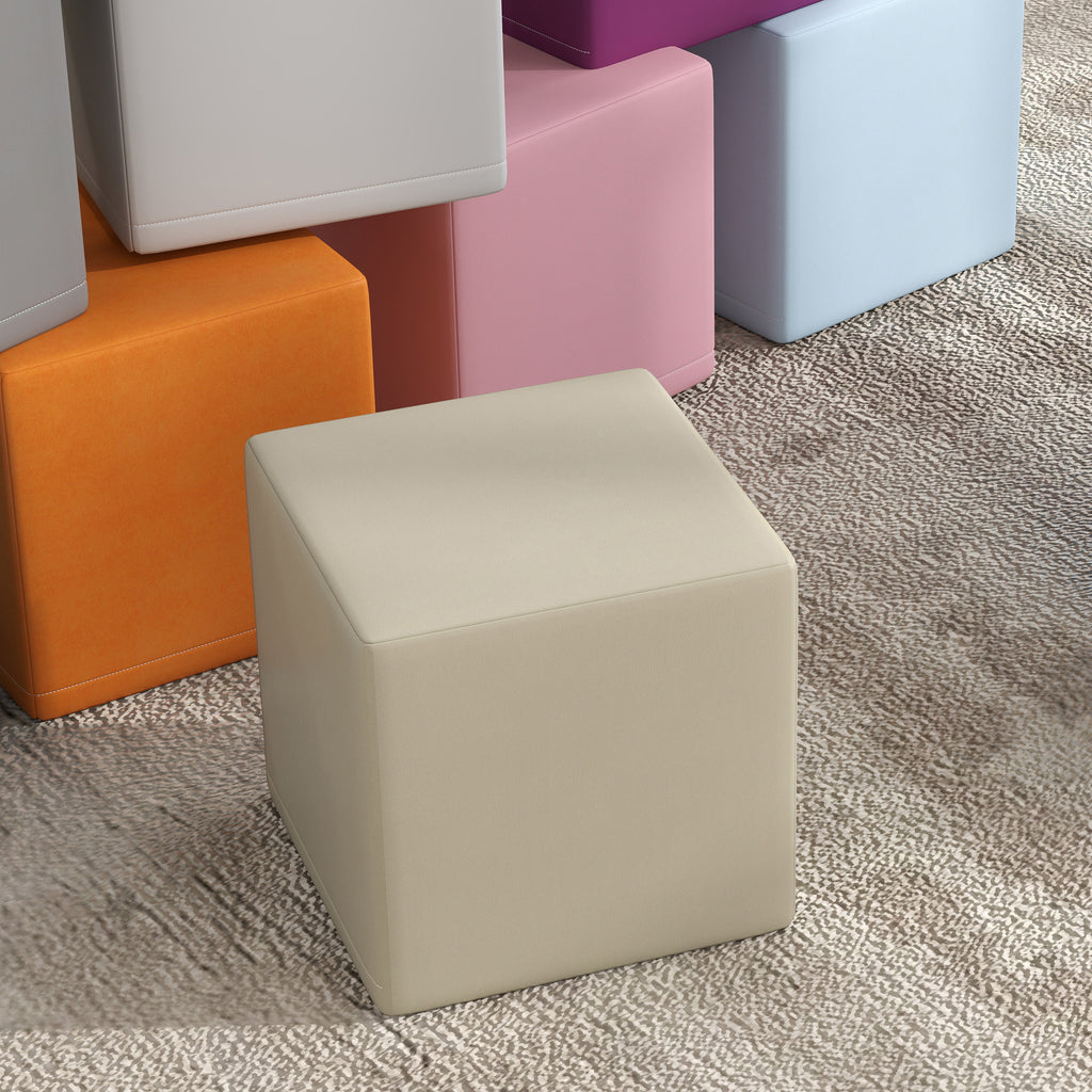 Set of 12 Soft Toy Cubes for Children 12-36 Months in PU and EPE, 20x20x20cm, Multicolored