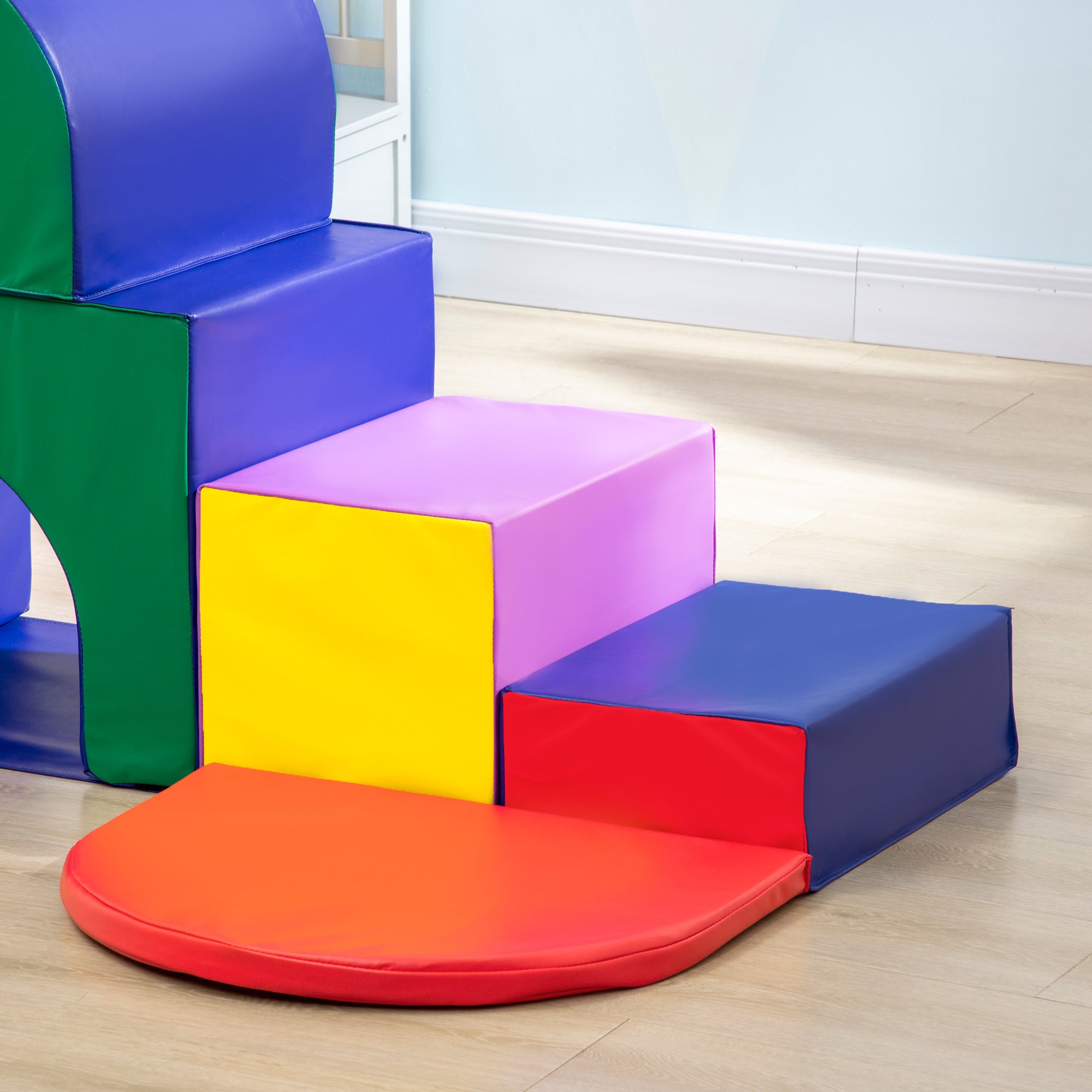 7-Block Multi-Coloured PU and EPE Playset for Babies 12-36 Months, 170x130x40 cm