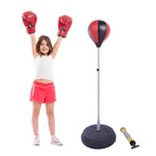 Floor Punching Ball Set for Teens with Gloves and Pump, Adjustable Height from 125-145cm