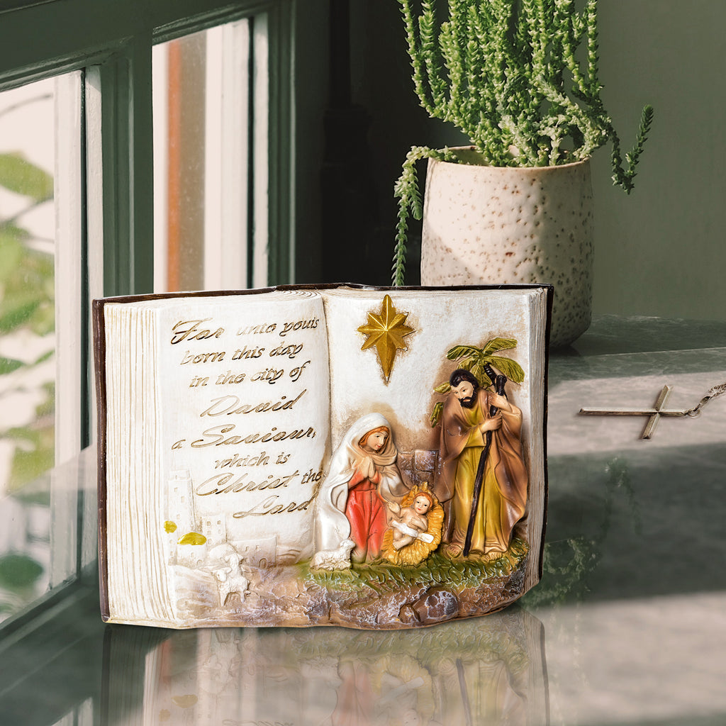 Christmas Nativity Scene, 3D Resin Figurines, 21.5x9.5x14cm