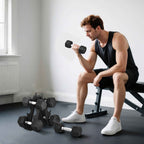 SPORTNOW Gym Dumbbell Set with Metal Stand and Non-Slip Grip, 2x4kg, 2x6kg, 2x8kg, Black