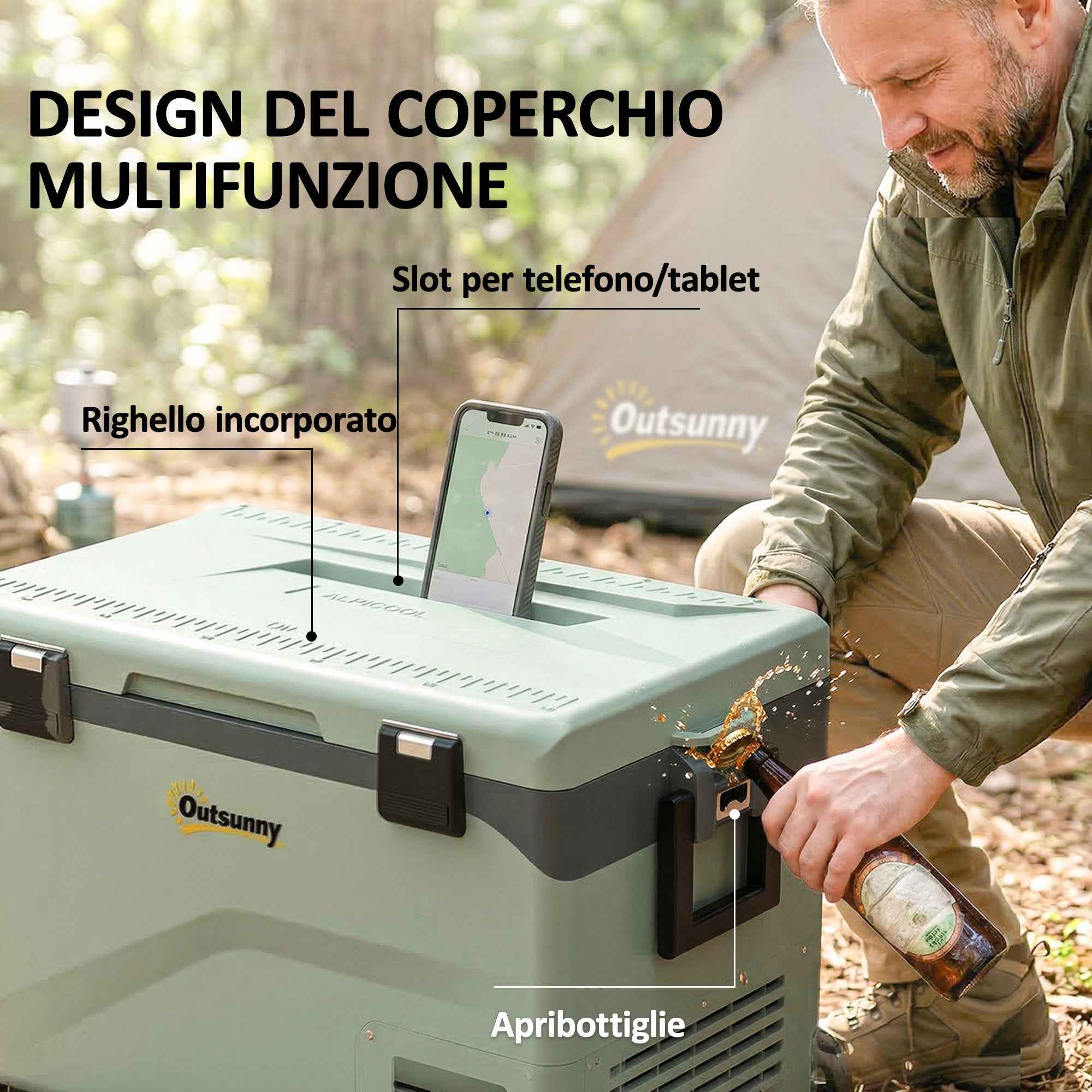 Outsunny 42.5L Portable Compressor Refrigerator with App Control, -20? to 20?