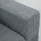 Modular Corner Sofa in Velvet Fabric with Cushions, 294x165x70 cm, Dark Grey
