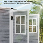 Wooden Garden Shed with Adjustable Shelves, Two Locking Doors and Windows, Grey