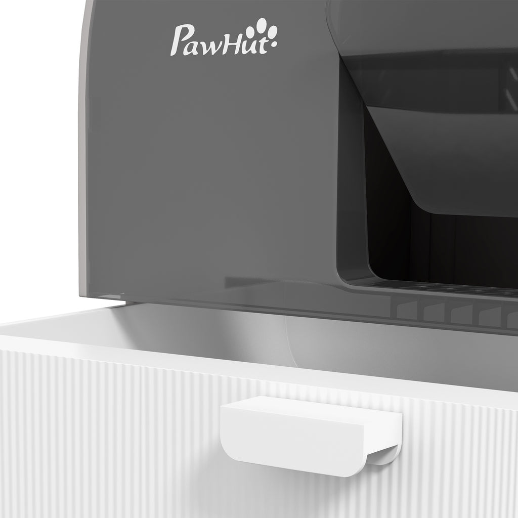 PawHut Closed Cat Litter Box with Filters, Scoop and Tray, PP Structure, 43x44x47cm, Gray - Borgè