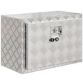 HOMCOM 76L Aluminum Tool Box with Lock, 2 Keys and Side Handle, 60.9x35.5x40.6 cm, Silver