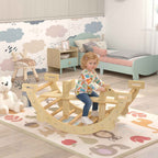 AIYAPLAY Montessori Wooden Arch for Children 2-4 Years Old Convertible into a Rocking Chair 110x52x45 cm, Wood Color