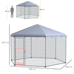 Pawhut fence for hens with roof and stainless stainless door for 10-15 animals, 4x3.5x2.6m - Borgè