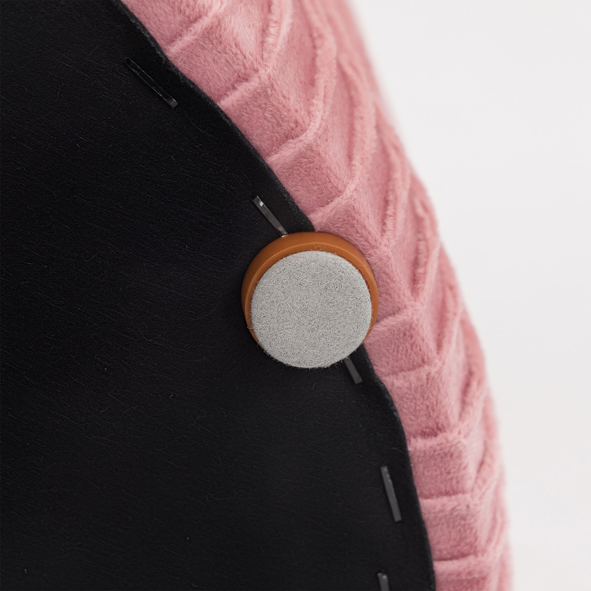 Set of 2 Round Stackable Upholstered Footstools with Velvet Upholstery, 34.8L Storage, Pink