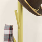 Freestanding Coat Rack with 8 Hooks, Marble and Steel Base, Ø32x164cm, Gold