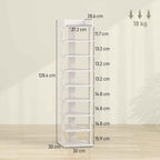 HOMCOM 9-Tier Shoe Rack, Entryway Shoe Organizer, White