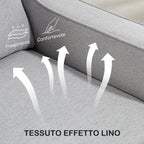 Modern Fabric Armchair with Thick Padding and Pocket Springs, 77x77x86 cm, Grey