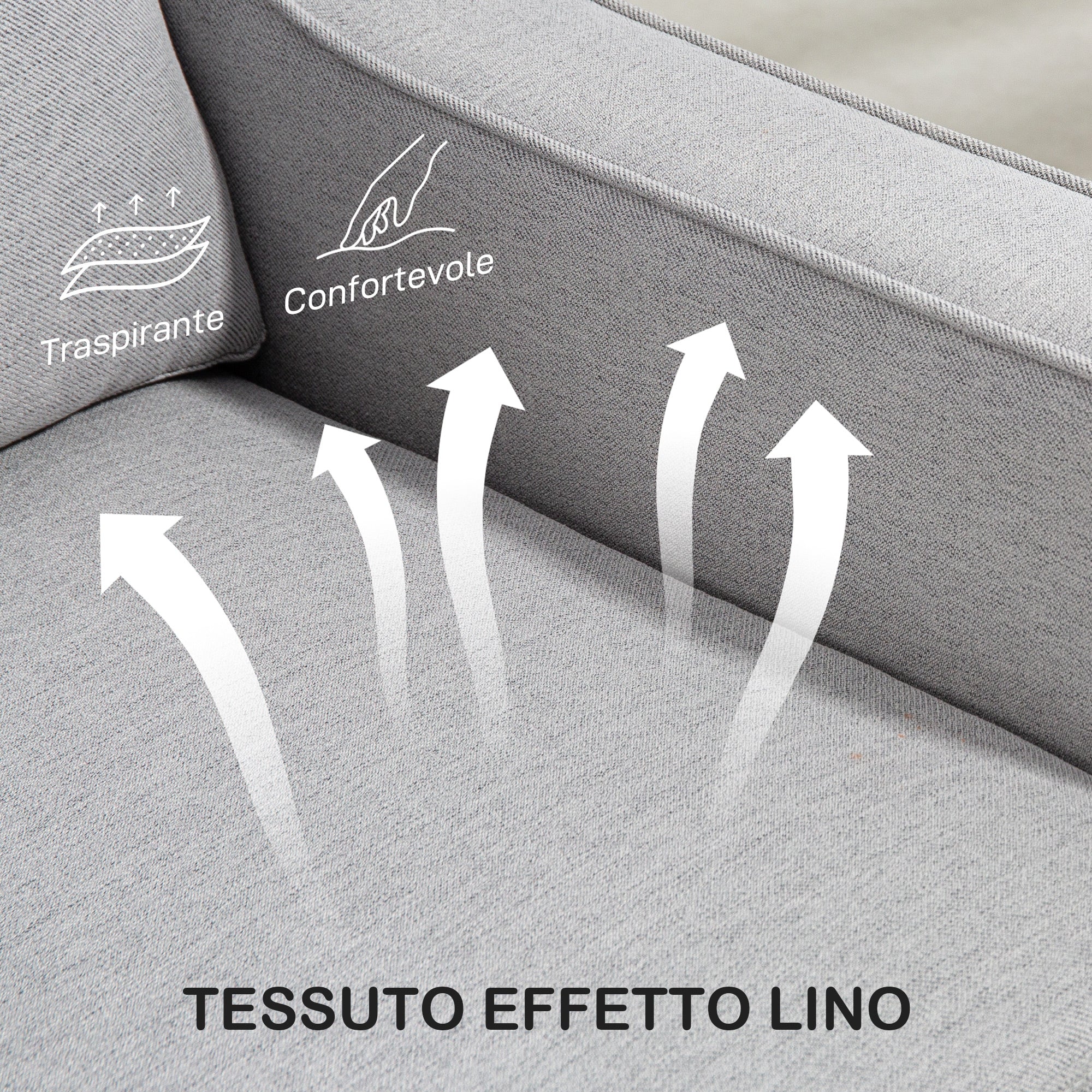 Modern Fabric Armchair with Thick Padding and Pocket Springs, 77x77x86 cm, Grey