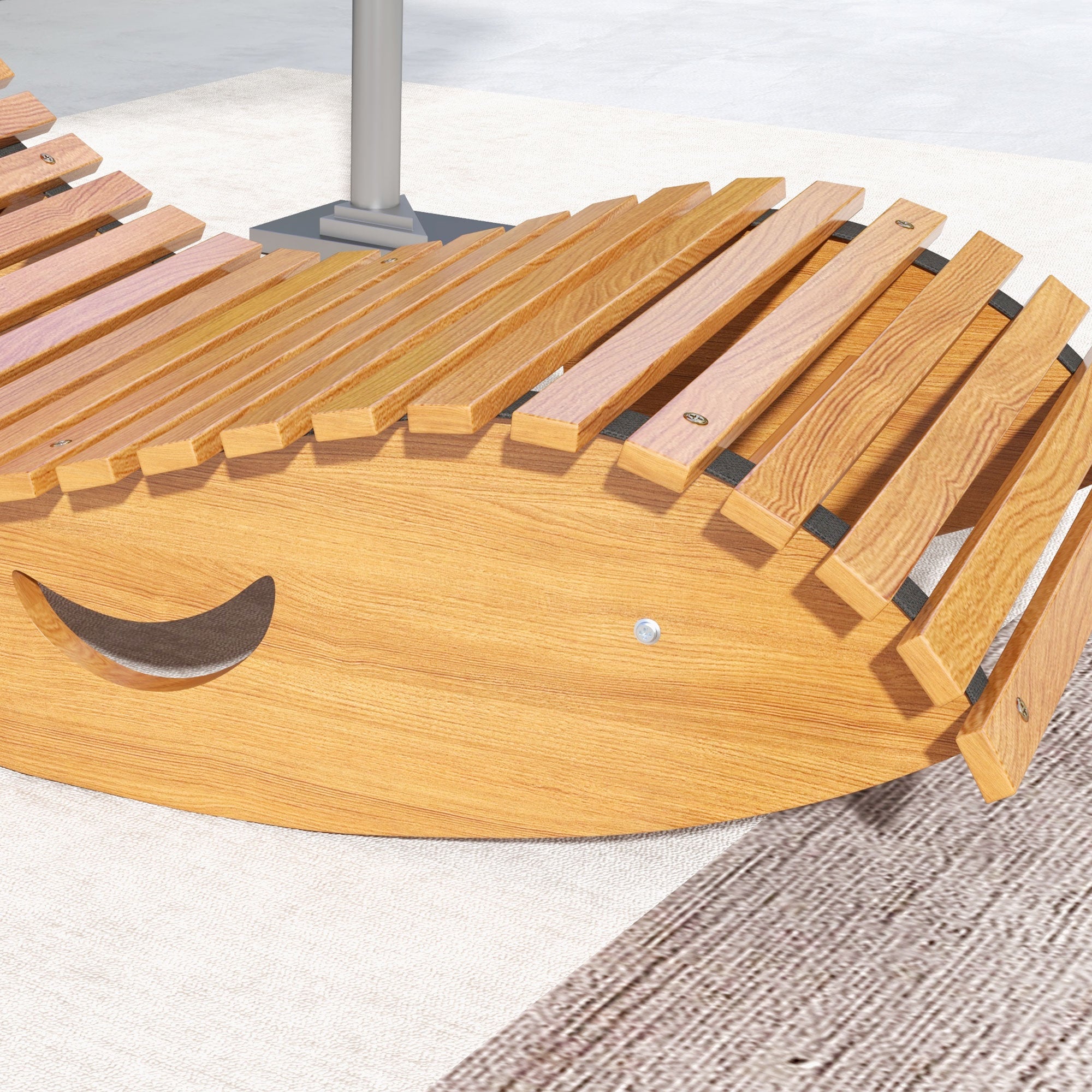 Outsunny S-Shaped Garden Rocking Chair with Ergonomic Seat, Made of Fir and Pine Wood, 130x60x60 cm