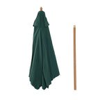 2.5x2.3m 6-Ribbed Garden Umbrella, Wood and Polyester, Dark Green - Borge' Group Limited