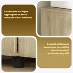 Mobile Office Multipurpose Document Holder with Lock, 2 Doors and Internal Shelf, 80x40x80 cm, Oak